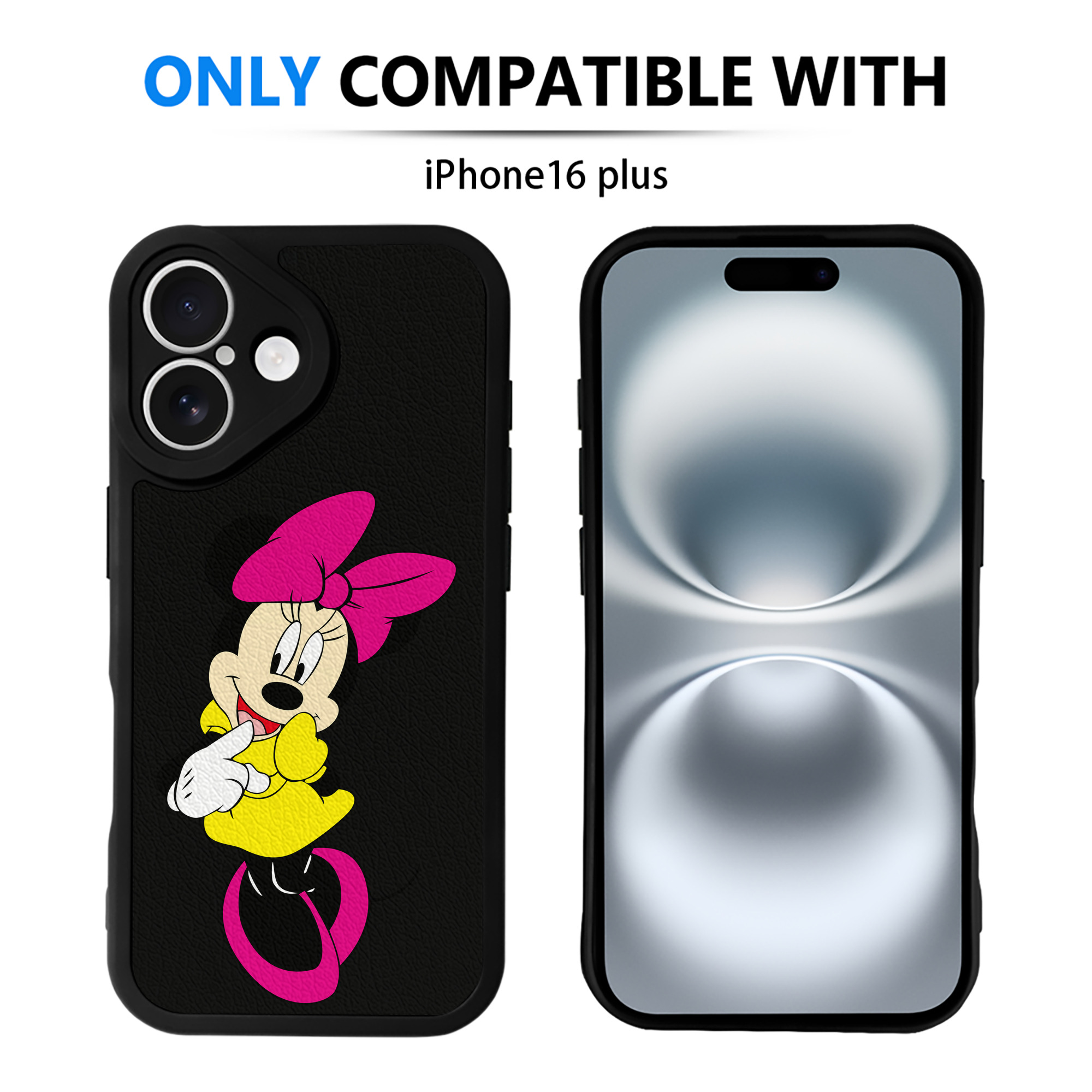 （画像用） ミッキーマウス Mickey Mouse 【iPhone 16シリーズ対応】シリコンスマホケース（レザー調） 材質：シリコン